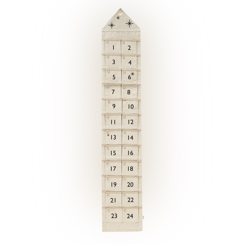 Ferm living star Christmas calendar narrow holidays sand/black